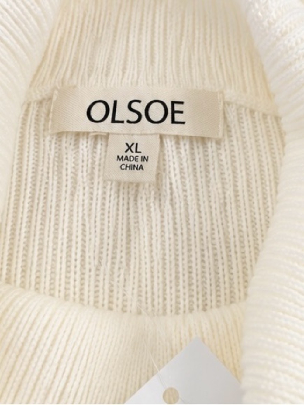 NWT OLSOE Ivory Ribbed Sleeveless Turtleneck Sweater Tunic XL - Picture 5 of 5